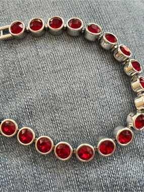 Rare Touchstone Jewelry Crystal Ice Bracelet in Siam deep Ruby red NWT